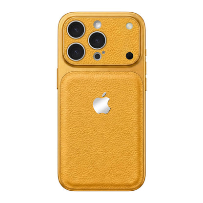 Double Leather Large Window Phone Case - Yellow