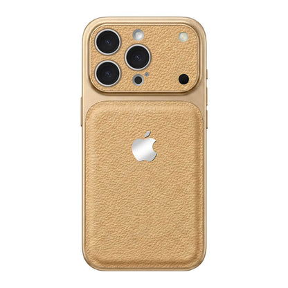 Double Leather Large Window Phone Case - Desert Gold
