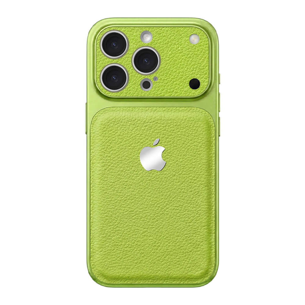 Double Leather Large Window Phone Case - Green