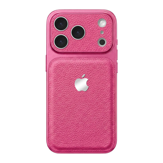 Double Leather Large Window Phone Case - Rose Red