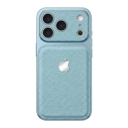 Double Leather Large Window Phone Case - Sierra Blue