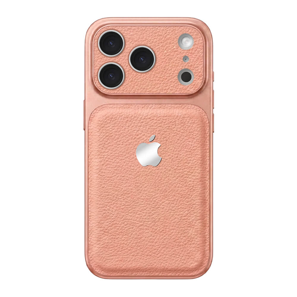 Double Leather Large Window Phone Case - Pink