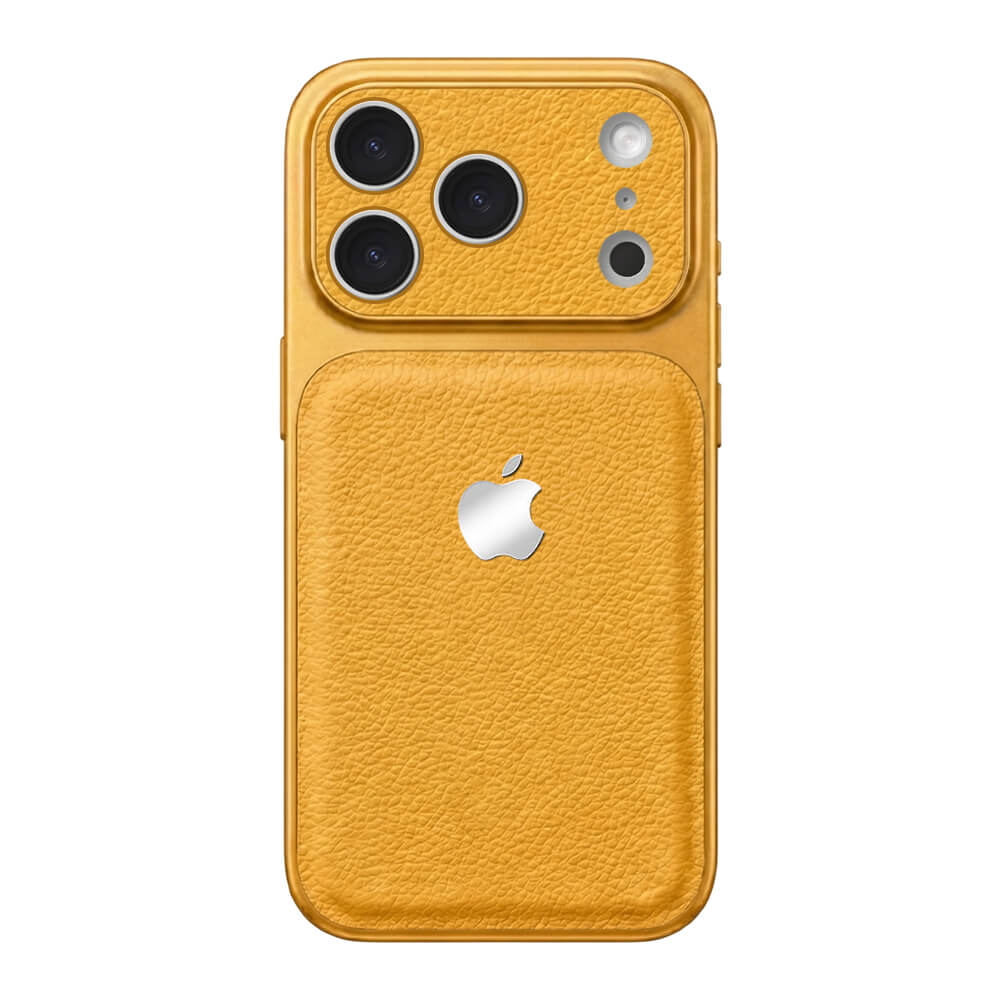 Double Leather Large Window Phone Case - Yellow