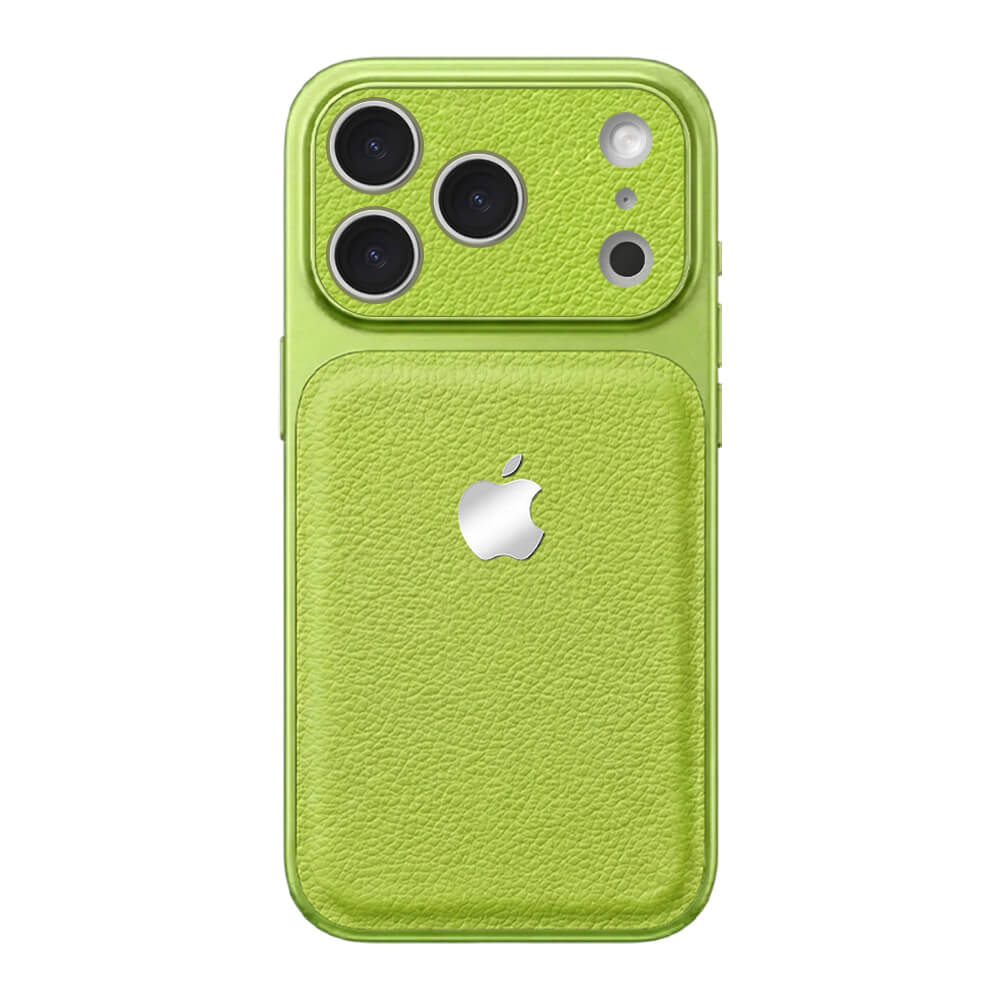 Double Leather Large Window Phone Case - Green
