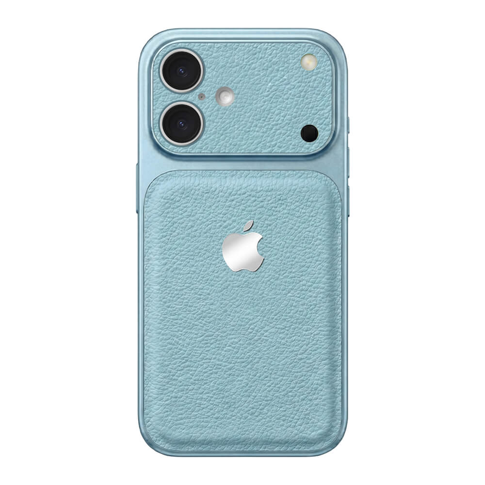 Double Leather Large Window Phone Case - Sierra Blue