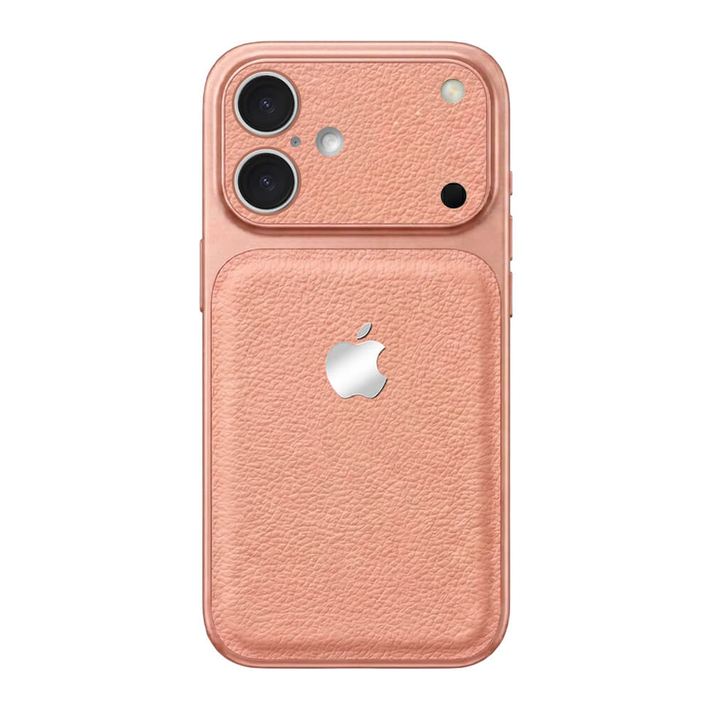 Double Leather Large Window Phone Case - Pink