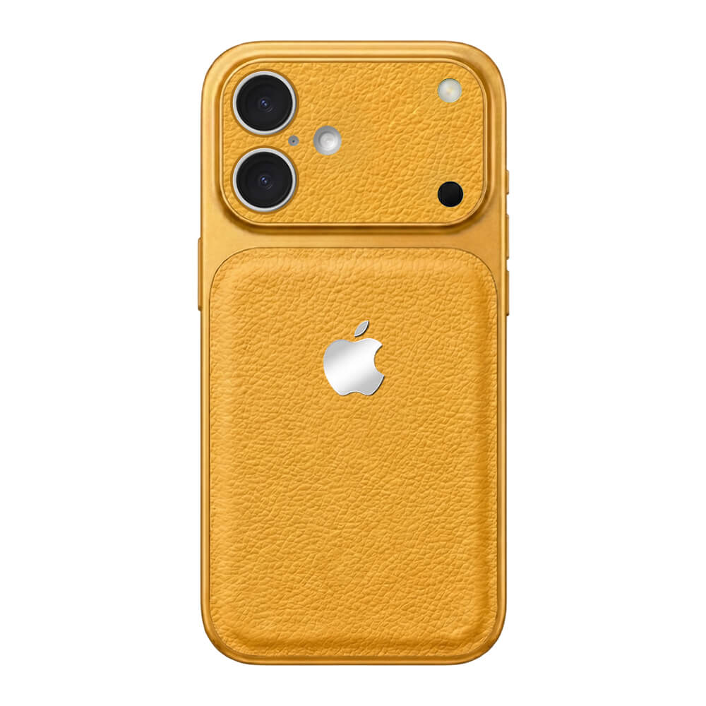Double Leather Large Window Phone Case - Yellow