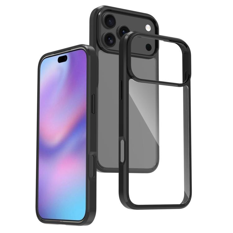 iPhone 17 Pro Max Shockproof Anti Yellowing Transparent Case Soft TPU Side Black