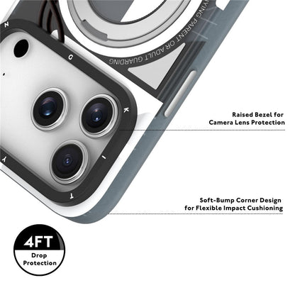 iPhone 17 Pro Max Youngkit Cover, Starship Series 360° Rotation Ring Stand with Magsafe - White