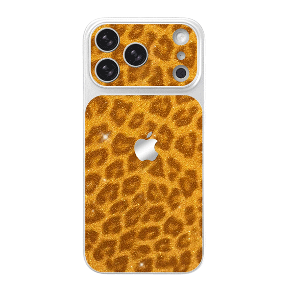 Glitter Leopard Pattern Phone Case - Bright Yellow