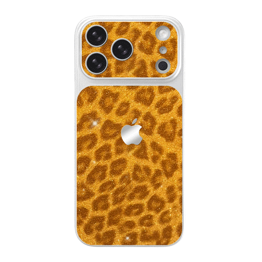 Glitter Leopard Pattern Phone Case - Bright Yellow