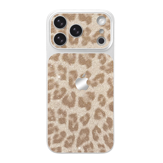 Glitter Leopard Pattern Phone Case - Light Yellow