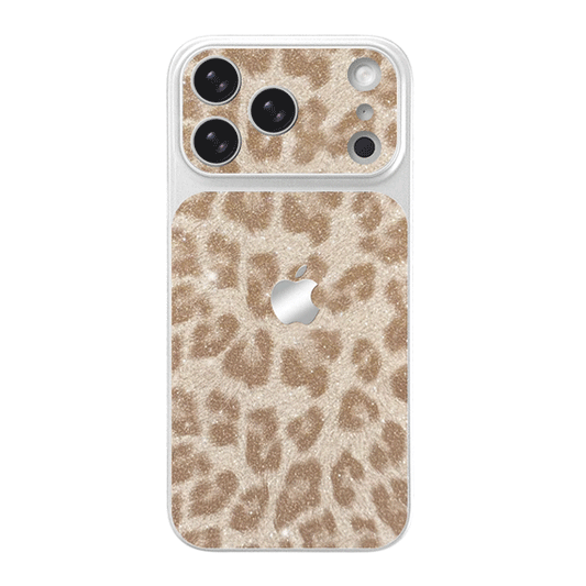 Glitter Leopard Pattern Phone Case - Light Yellow