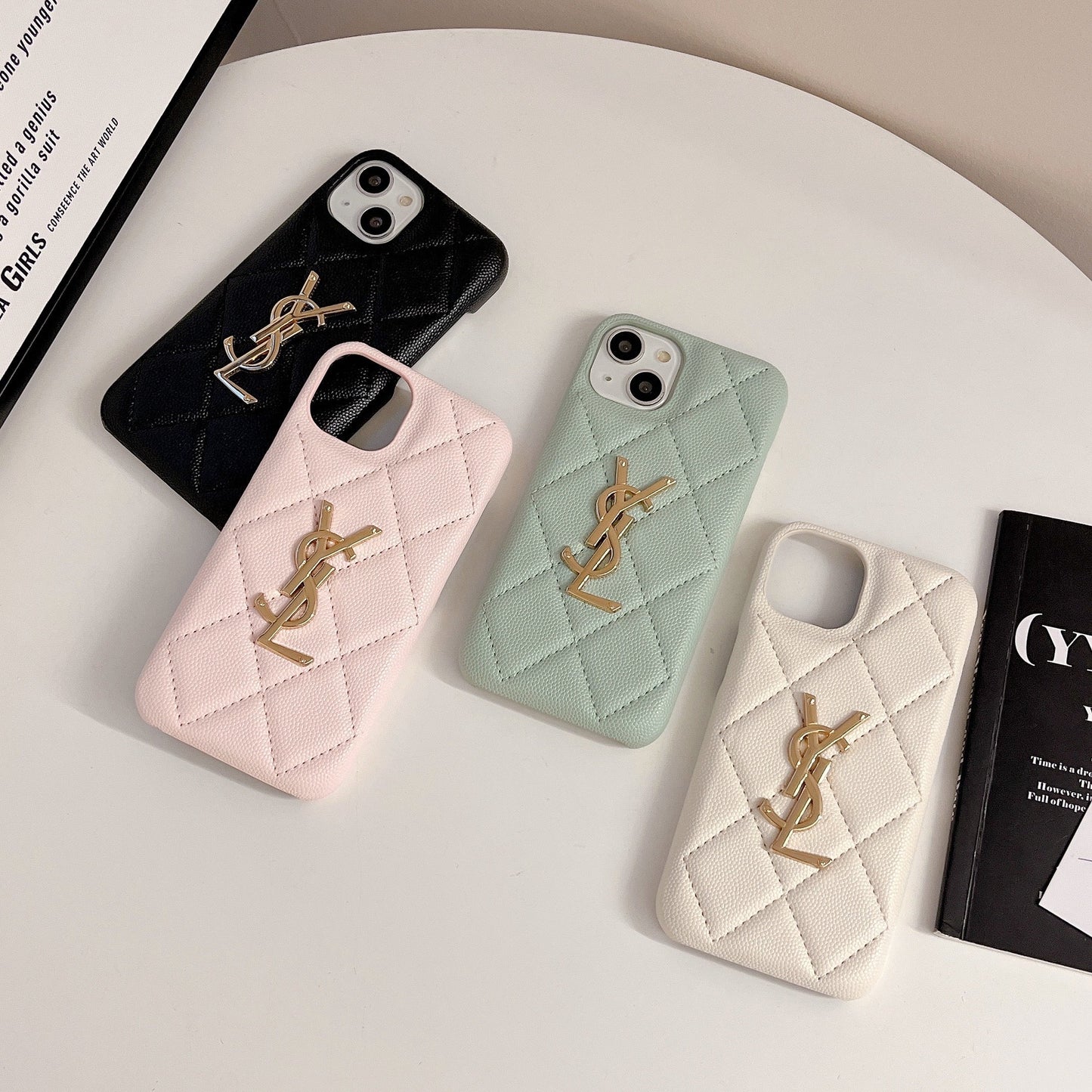 Luxurious Phone Case with Gold Logo for iPhone 12-17