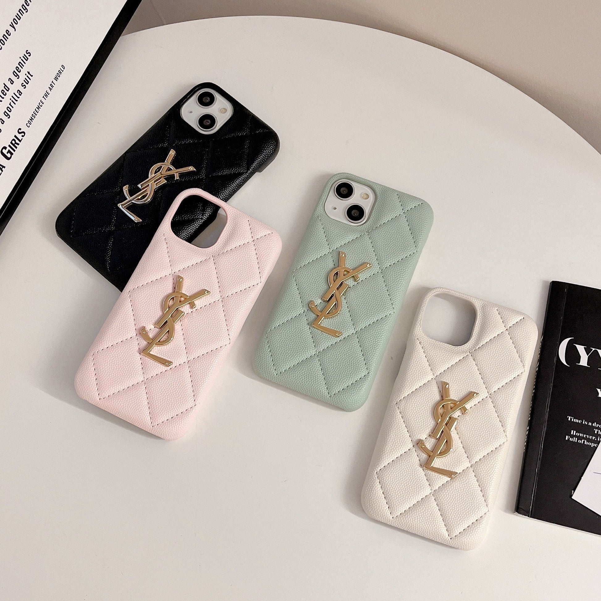 Luxurious Phone Case with Gold Logo for iPhone 12-17