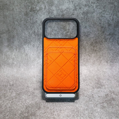 Stamped Leather Phone Case with Card Holder For iPhone 12-17