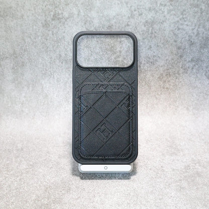 Stamped Leather Phone Case with Card Holder For iPhone 12-17