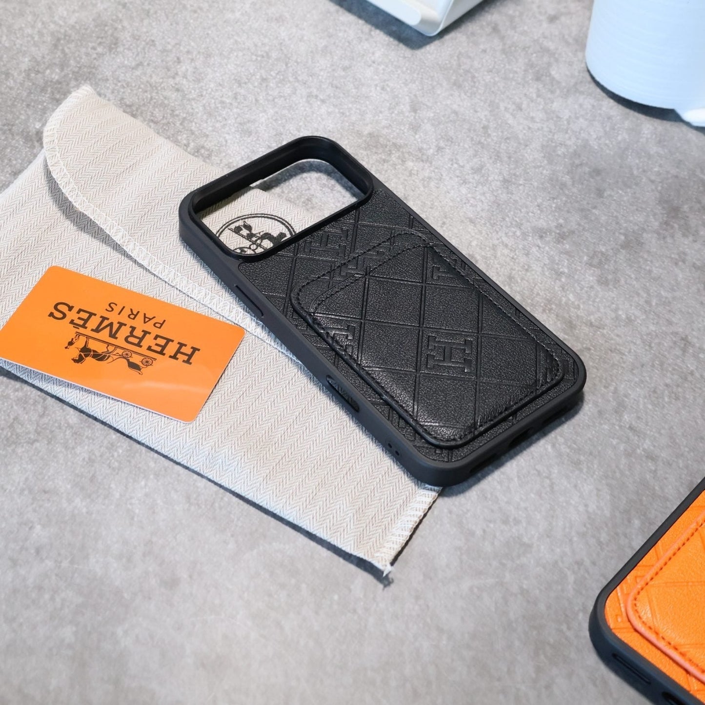 Stamped Leather Phone Case with Card Holder For iPhone 12-17