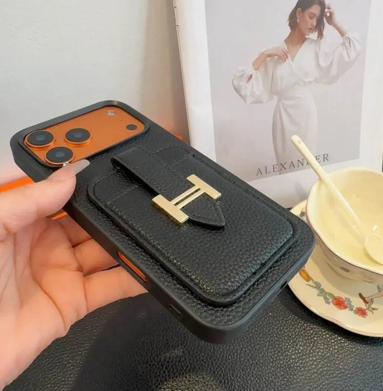 Luxury Leather Phone Cover Card Slot For iPhone 12-17 Series