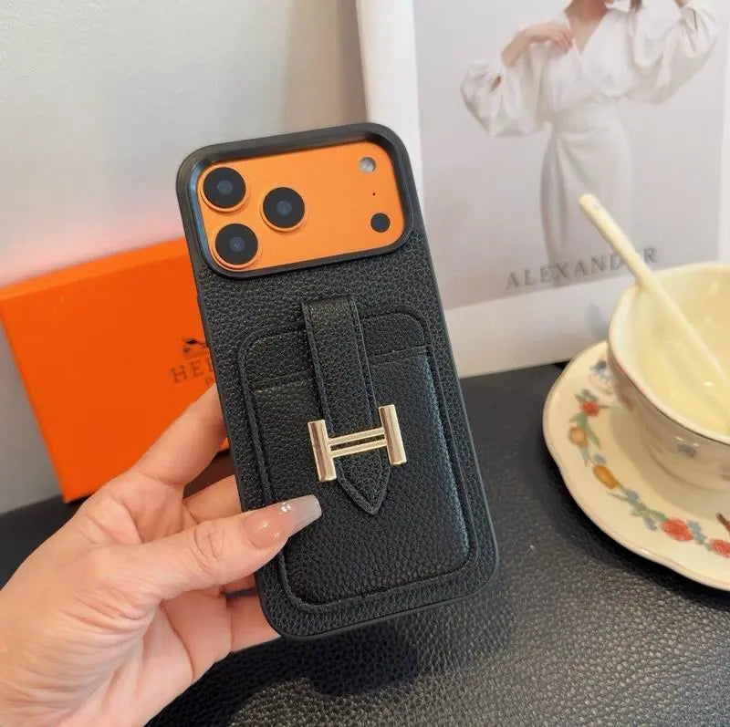 Luxury Leather Phone Cover Card Slot For iPhone 12-17 Series