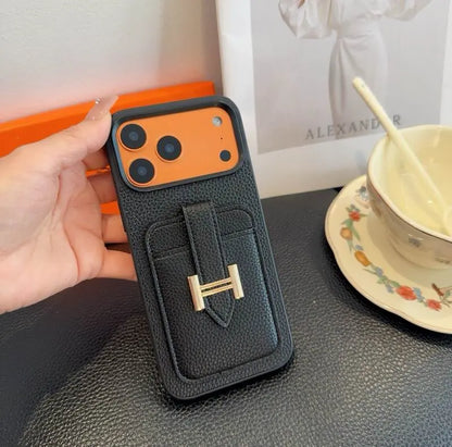 Luxury Leather Phone Cover Card Slot For iPhone 12-17 Series