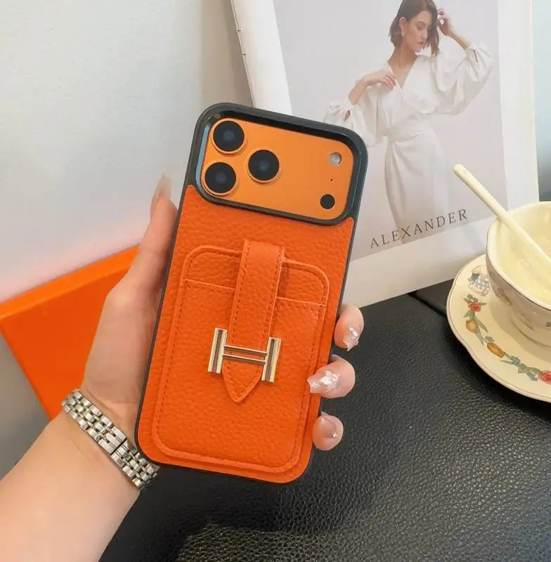 Luxury Leather Phone Cover Card Slot For iPhone 12-17 Series