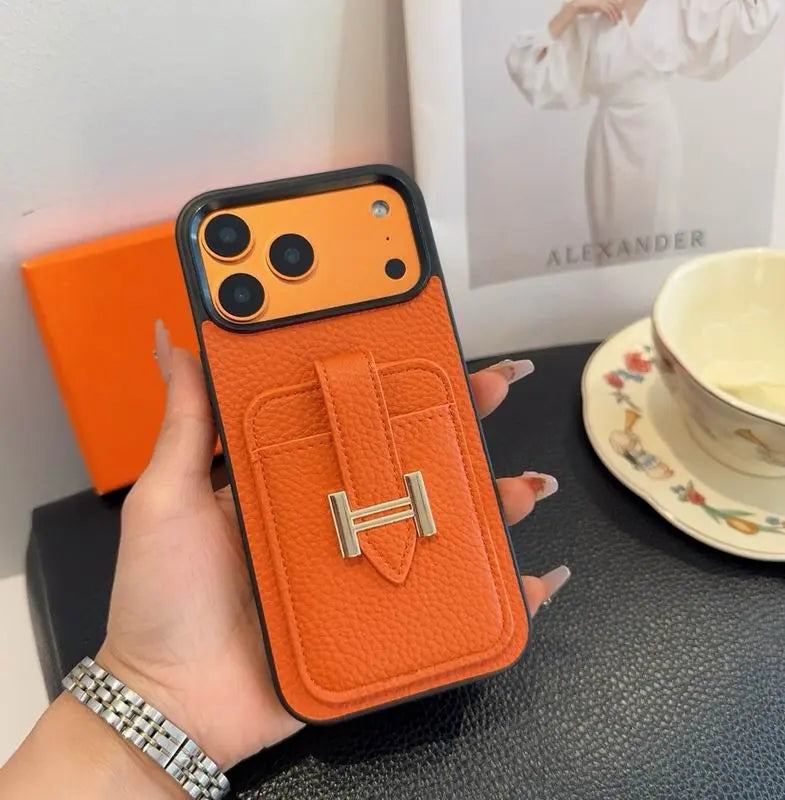 Luxury Leather Phone Cover Card Slot For iPhone 12-17 Series