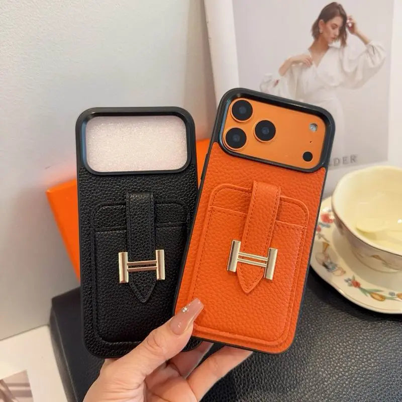 Luxury Leather Phone Cover Card Slot For iPhone 12-17 Series