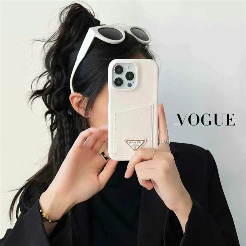 Luxury Leather Apple Phone Case Card Holder for iPhone 13-17
