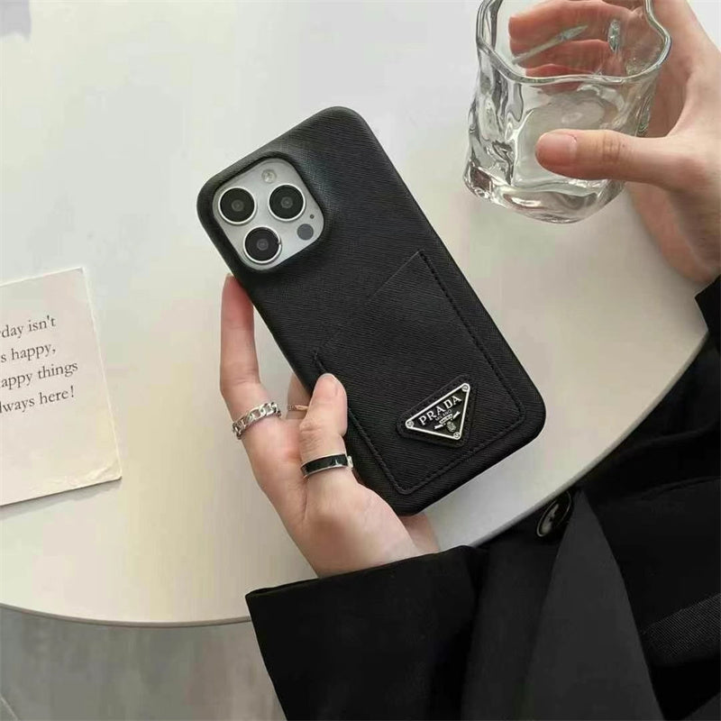 Luxury Leather Apple Phone Case Card Holder for iPhone 13-17