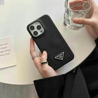Luxury Leather Apple Phone Case Card Holder for iPhone 13-17