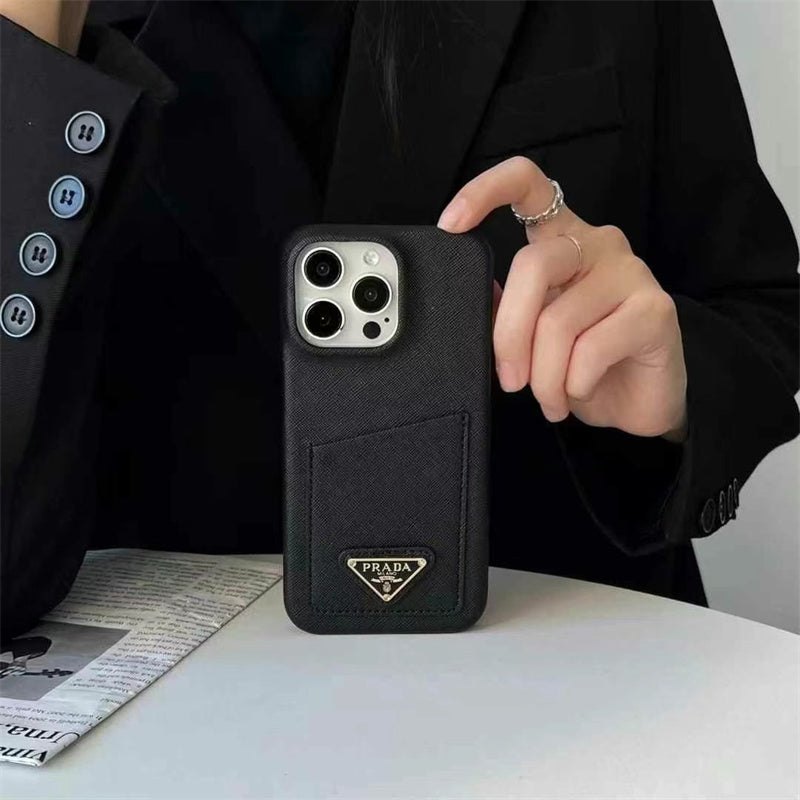 Luxury Leather Apple Phone Case Card Holder for iPhone 13-17