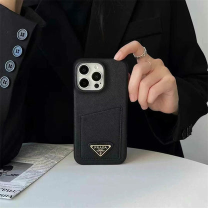 Luxury Leather Apple Phone Case Card Holder for iPhone 13-17