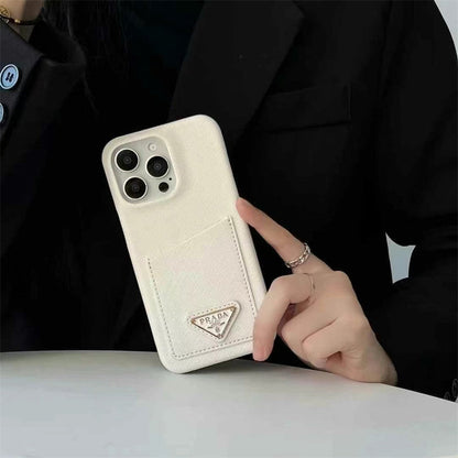 Luxury Leather Apple Phone Case Card Holder for iPhone 13-17
