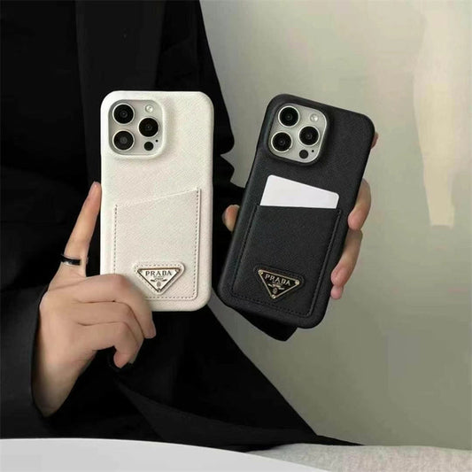 Luxury Leather Apple Phone Case Card Holder for iPhone 13-17
