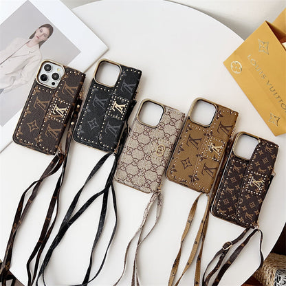Monogram Leather Phone Case for iPhone 12-17
