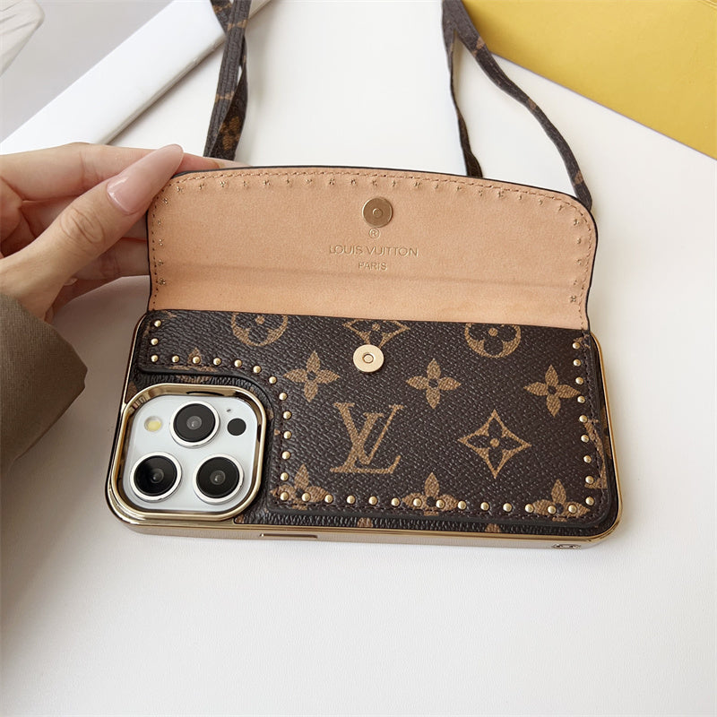 Monogram Leather Phone Case for iPhone 12-17