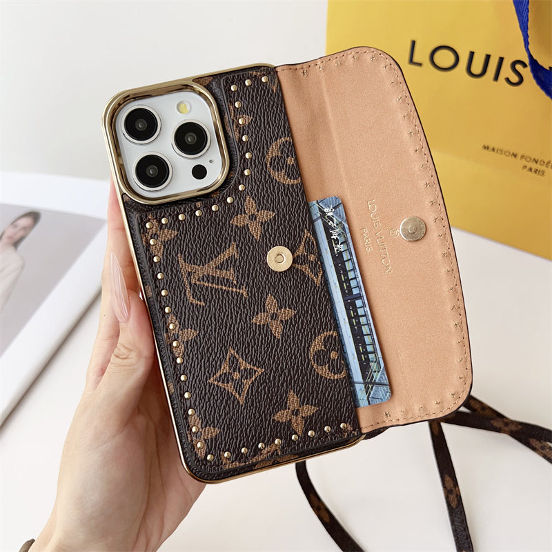 Monogram Leather Phone Case for iPhone 12-17