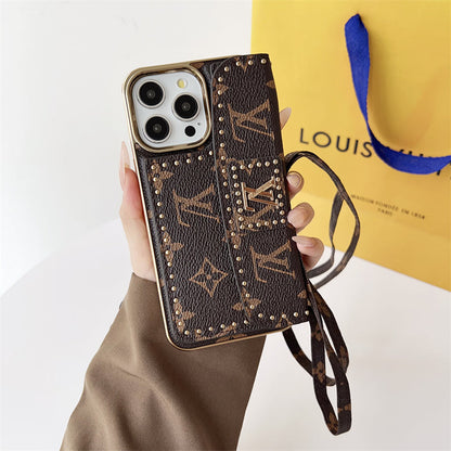 Monogram Leather Phone Case for iPhone 12-17