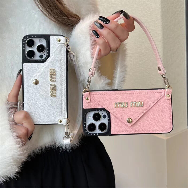 Leather wrist strap Apple iPhone drop protection cases