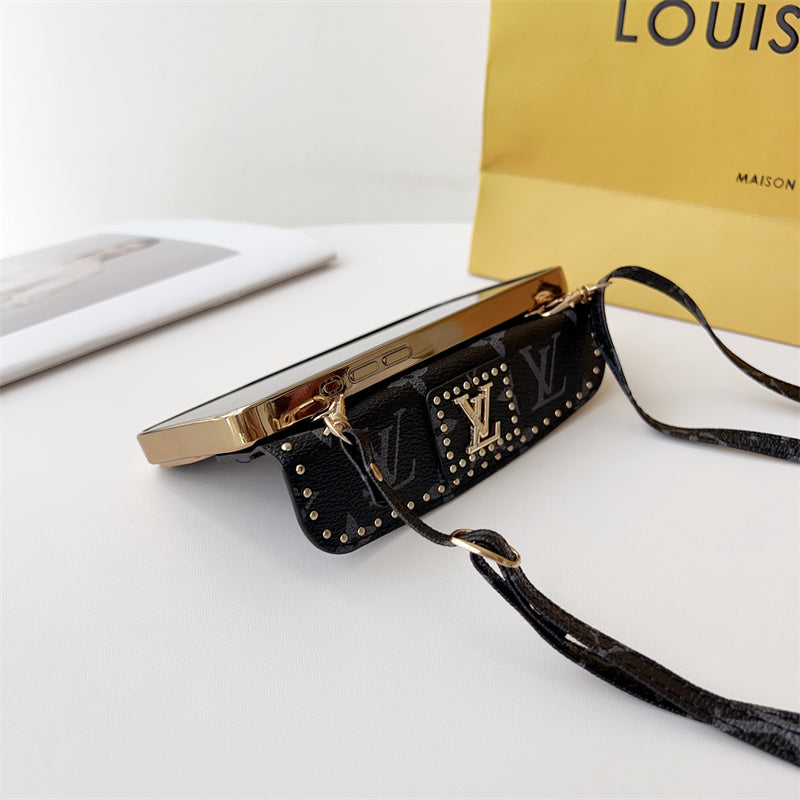 Monogram Leather Phone Case for iPhone 12-17