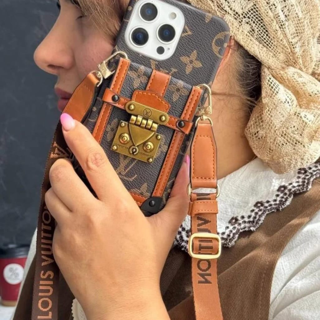 Canvas Leather Wallet Card Holder Crossbody Phone Case for iPhone 12-17