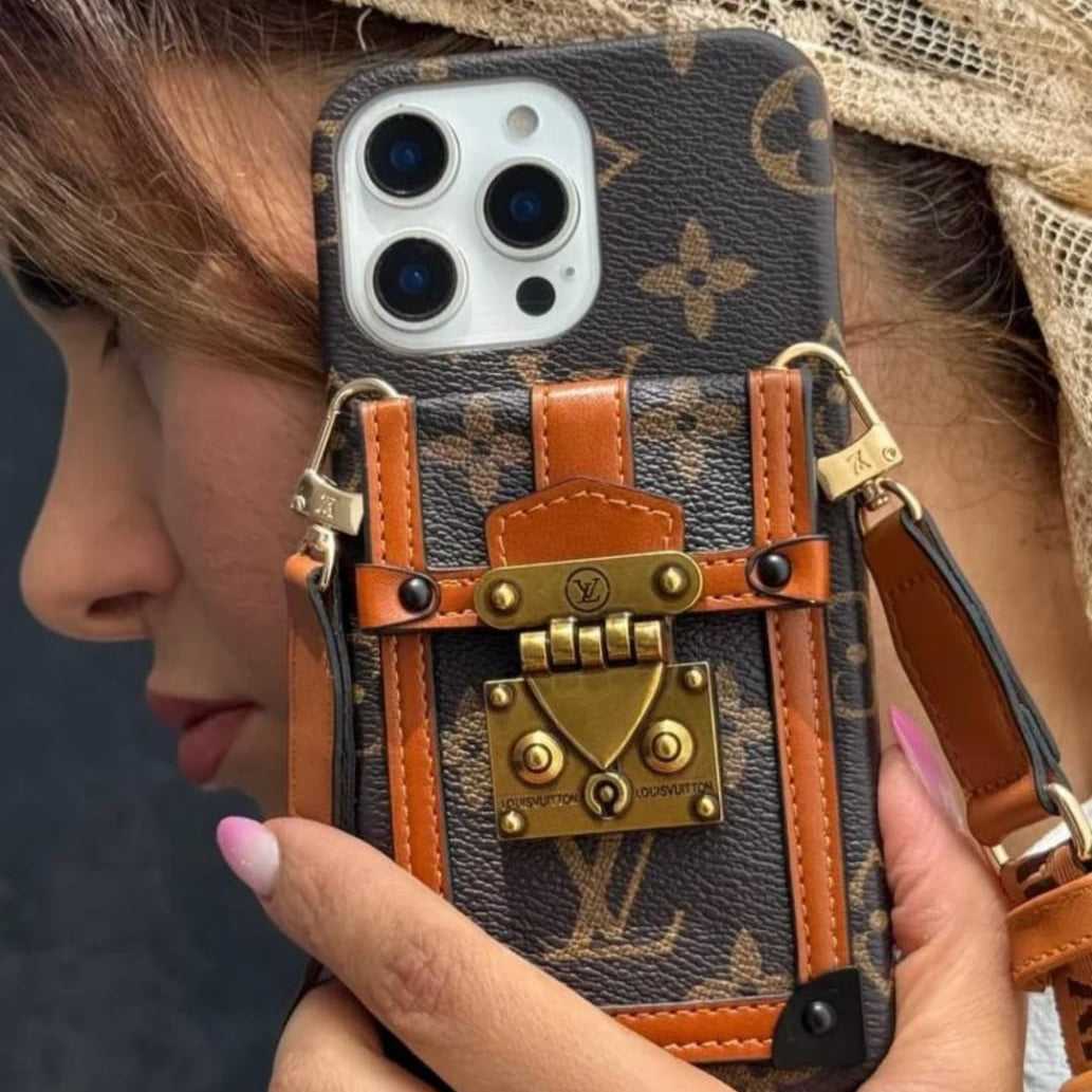 Canvas Leather Wallet Card Holder Crossbody Phone Case for iPhone 12-17