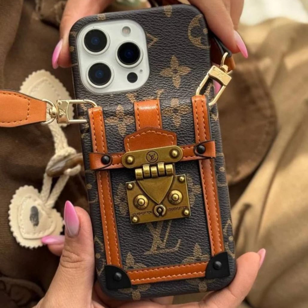 Canvas Leather Wallet Card Holder Crossbody Phone Case for iPhone 12-17