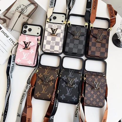 Leather Wallet Card Holder Phone Case For iPhone 12-17