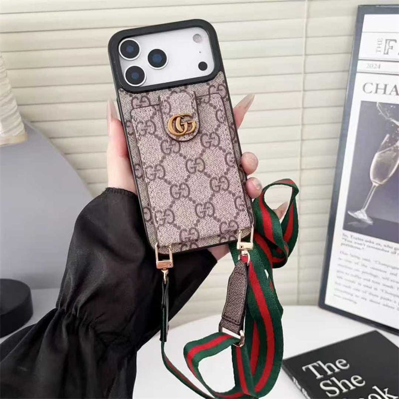 Luxury Leather Card Holder Case Crossbody for iPhone 12-17