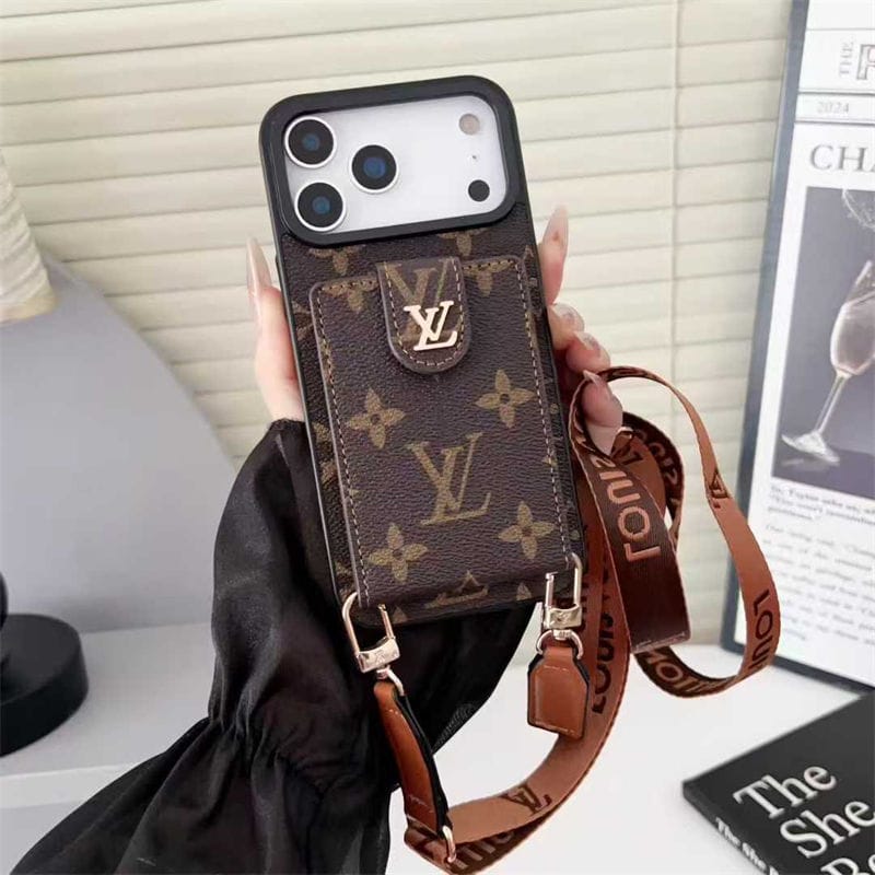 Luxury Leather Card Holder Case Crossbody for iPhone 12-17