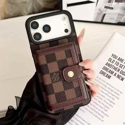 Leather Card Holder Phone Case For iPhone 12-17
