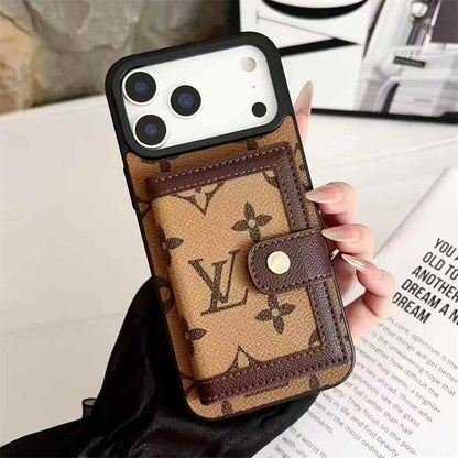 Leather Card Holder Phone Case For iPhone 12-17
