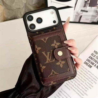 Leather Card Holder Phone Case For iPhone 12-17